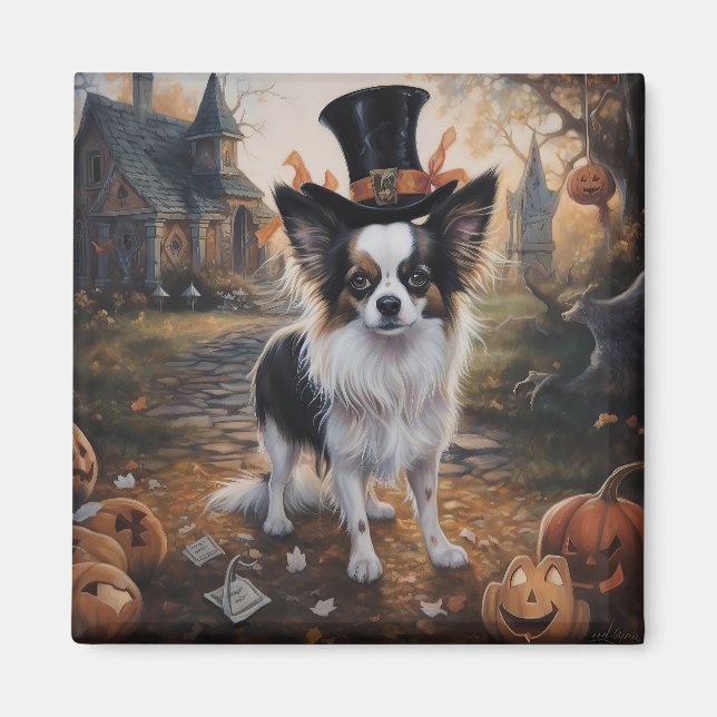 Imán Calabazas Papillon Halloween Espeluznantes (Frente)