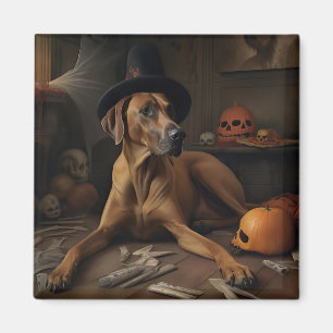 Imán Calabazas Ridgeback de Rodesia Halloween Espeluzna
