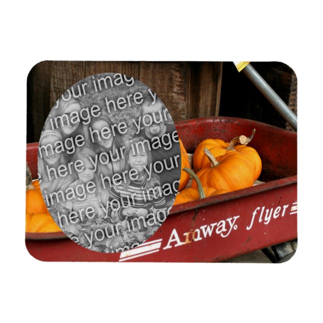 Imán Calabazas Rojas Vagón Caer Añadir la foto (Horizontal)