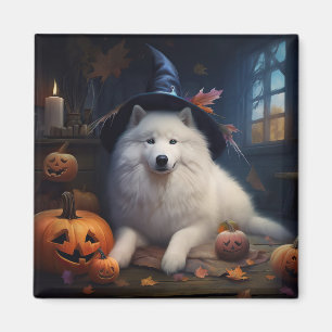 Imán Calabazas Samoyedo Halloween Asustadizas