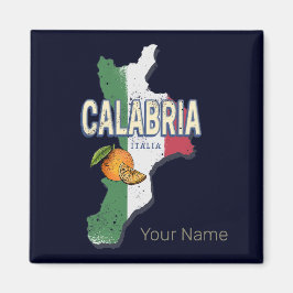 Imán Calabria Italia Región Retro Mapa de recuerdo de c