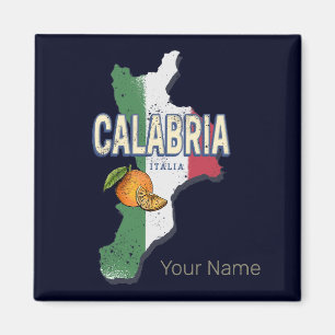 Imán Calabria Italia Región Retro Mapa de recuerdo de c