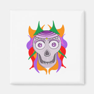 Imán Calavera colorida