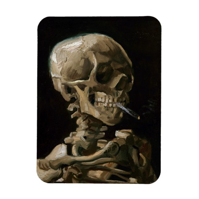 Imán Calavera con arte Vicente van Gogh (Vertical)