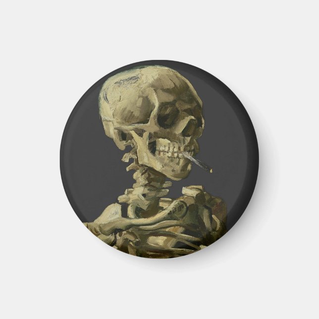 Imán Calavera con cigarrillo de Van Gogh (Frente)