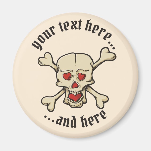 Imán Calavera con corazón (Frente)