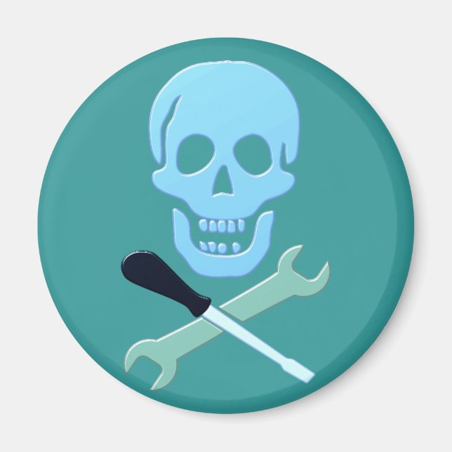 Imán Calavera cráneo mecánico skull mechanic (Frente)