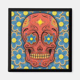 Imán Calavera de azúcar - Día de los Muertos (margarita