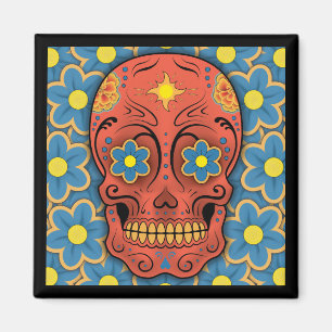 Imán Calavera de azúcar - Día de los Muertos (margarita
