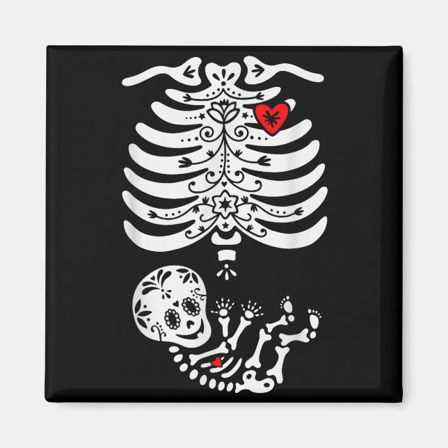 Imán Calavera de azúcar esqueleto Halloween Anuncio de  (Frente)