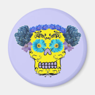 Imán Calavera de azúcar floral