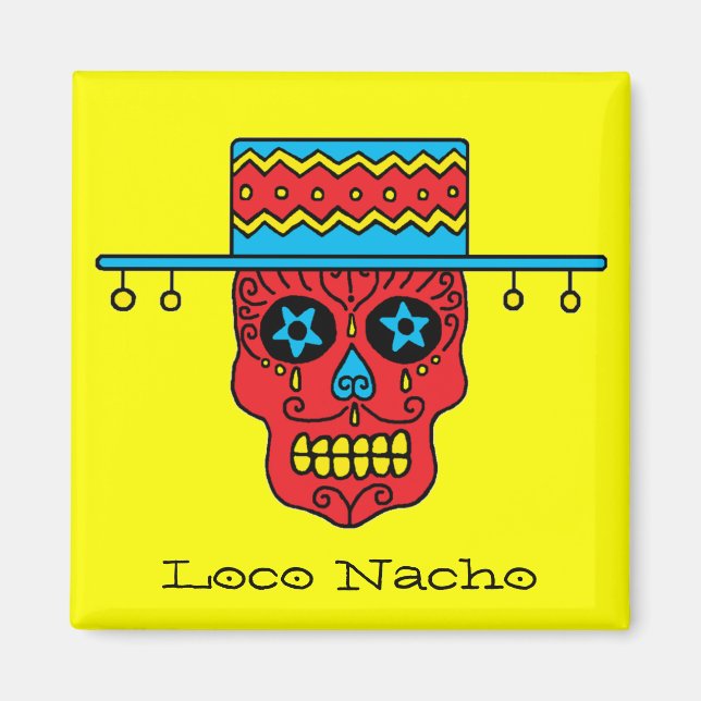Imán Calavera de azúcar gaucho (Frente)