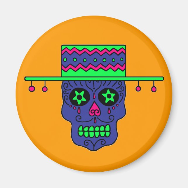Imán Calavera de azúcar gaucho (Frente)
