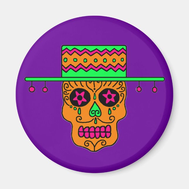 Imán Calavera de azúcar gaucho (Frente)