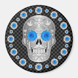 Imán Calavera de Chrome (Rosa Azul) 