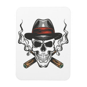Imán Calavera de gánster con sombrero fedora