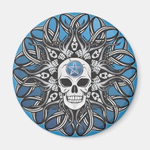 Imán Calavera de gótico - Azul
