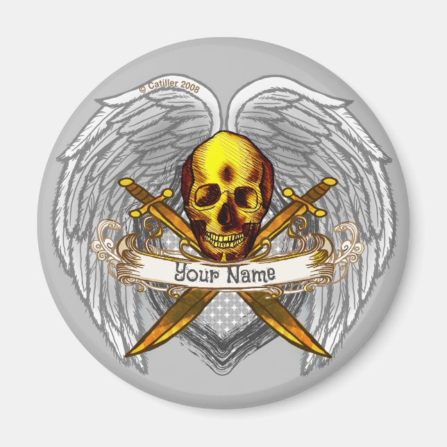 Imán Calavera de gótico Pirate Magnet (Frente)