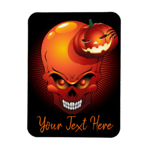 Imán Calavera de Halloween y calabaza