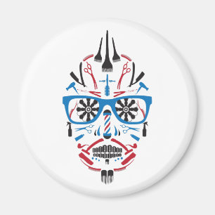 Imán calavera de la barbería