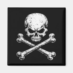 Imán Calavera de pirata cruz de huesos halloween jolly