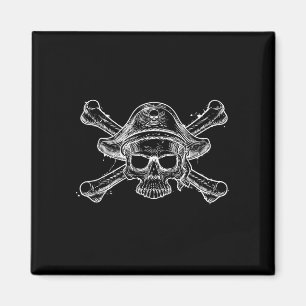 Imán Calavera de pirata vintage y esqueleto de huesos c