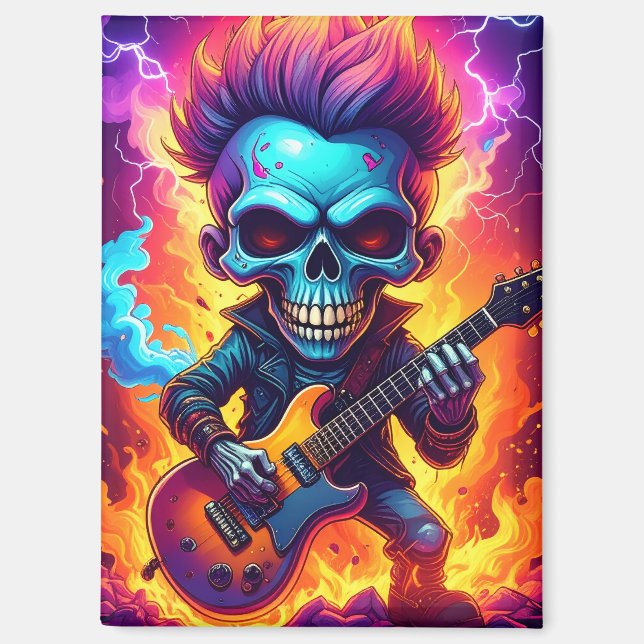 Imán Calavera de Punk Rock (Anverso)