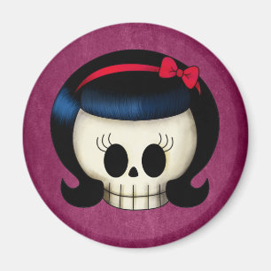 Imán Calavera de Rockabilly Chica