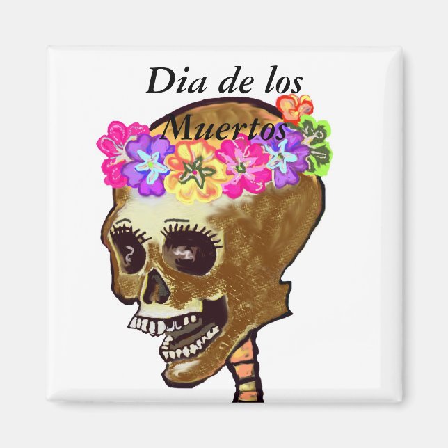 Imán Calavera del Día de los Muertos (Frente)