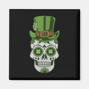 Imán Calavera Día de San Patricio Afortunada Shamrock V