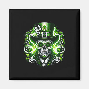 Imán Calavera Día de San Patricio Día de Muertos Duende