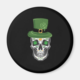 Imán Calavera Día de San Patricio Leprechaun Trébol