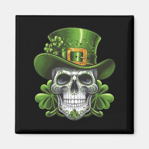 Imán Calavera Día de San Patricio Trébol