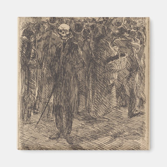 Imán Calavera en la multitud (por Albert Besnard) (Frente)