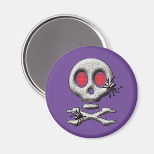 Imán Calavera espeluznante clásica de Halloween Arañas 