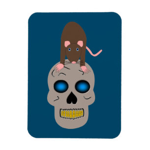 Imán Calavera gótica y Rat Halloween