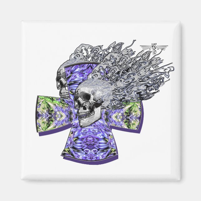 Imán Calavera gritando 2 (Frente)