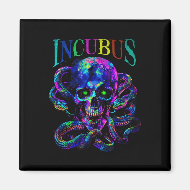 Imán Calavera Incubus Y Serpientes Estilo Gótico Hallow (Frente)