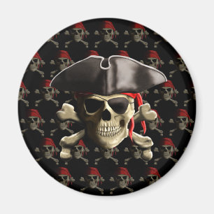 Imán Calavera Pirata Y Gorra