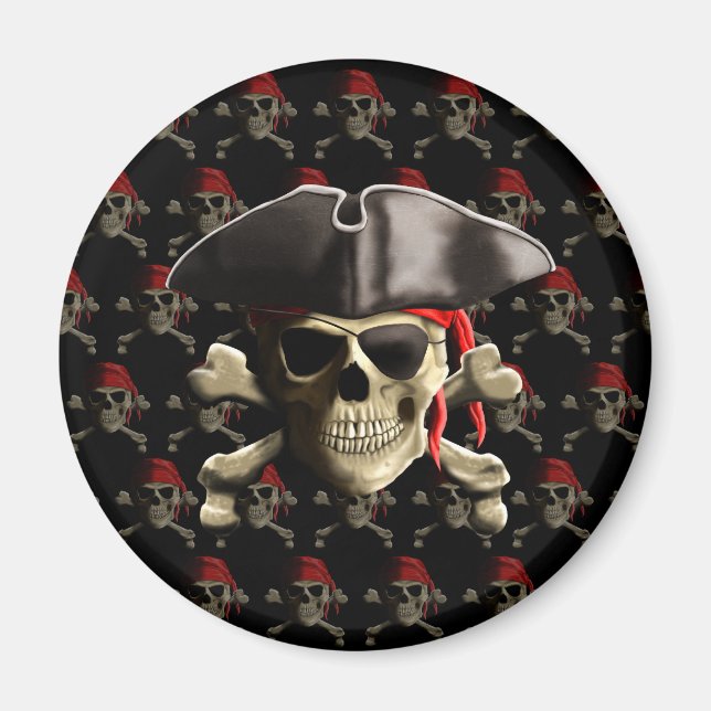 Imán Calavera pirata y Gorra (Frente)