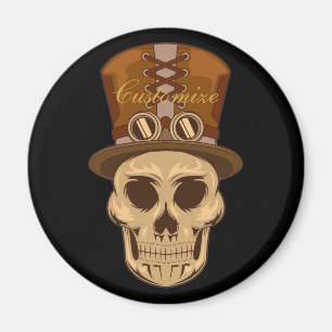 Imán Calavera Steampunk en Top Hat Thunder_Cove