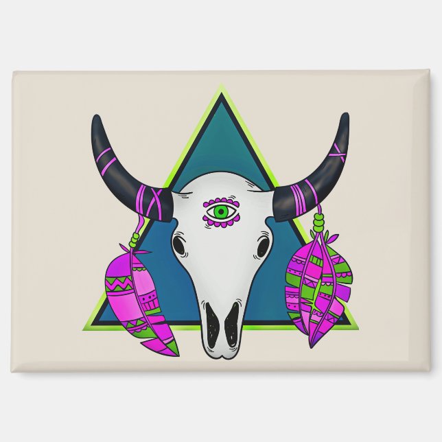 Imán Calavera tribal (Anverso)