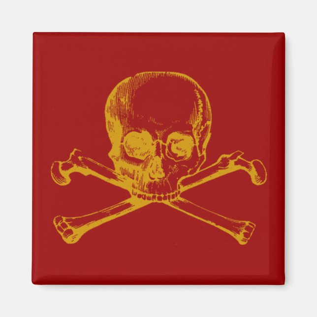 Imán Calavera vintage y cruces (Frente)