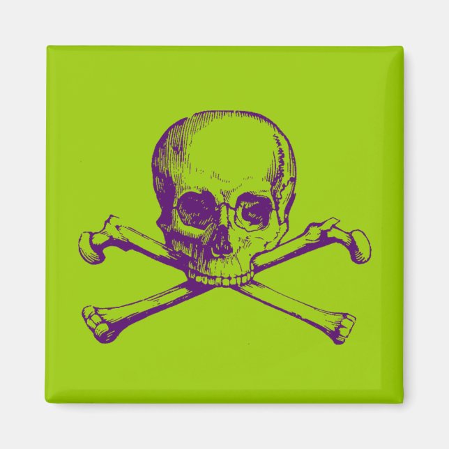 Imán Calavera vintage y cruces (Frente)