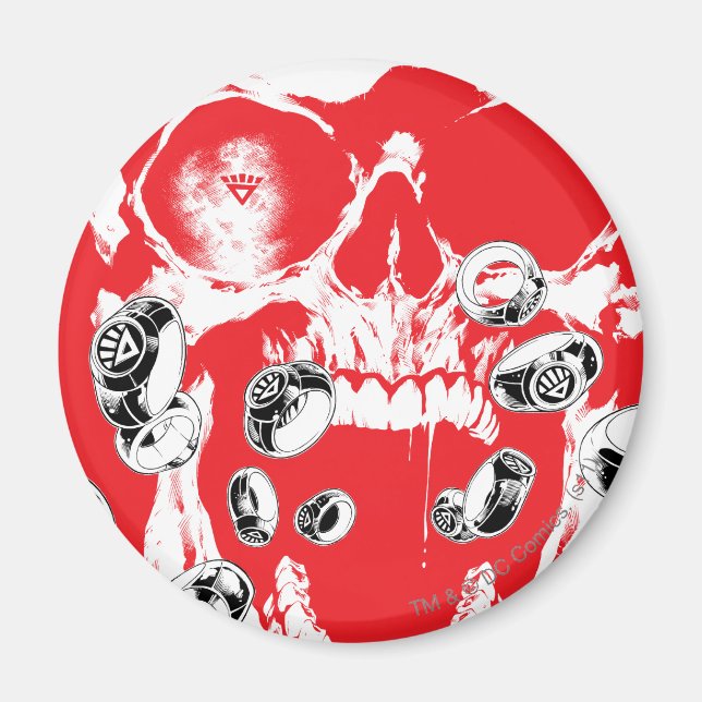 Imán Calavera y anillos - Rojo (Frente)