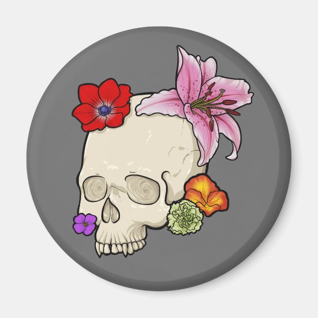 Imán Calavera y Flora (Frente)