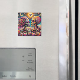 Imán Calaveras azucareras enamoradas Impresionista Chal