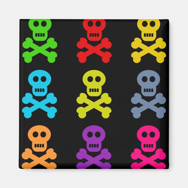 Imán Calaveras coloridas (Frente)