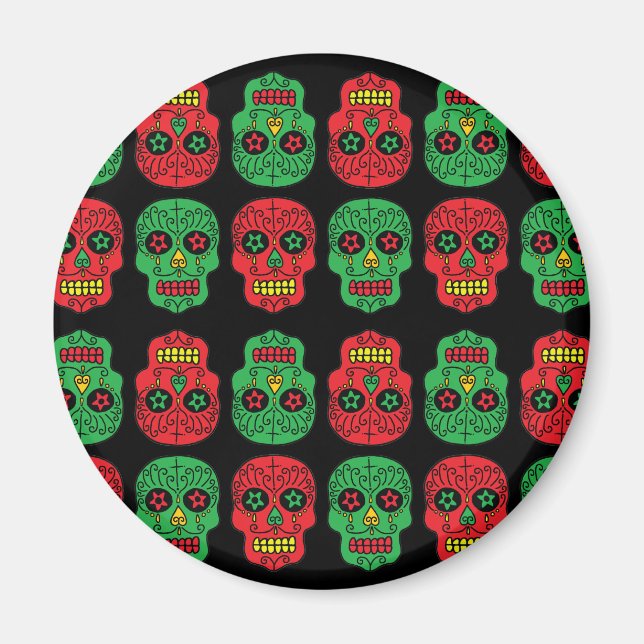 Imán Calaveras de azúcar de Navidad (Frente)