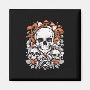 Imán Calaveras de Whimsigoth y hongos Vintage Ae Botáni